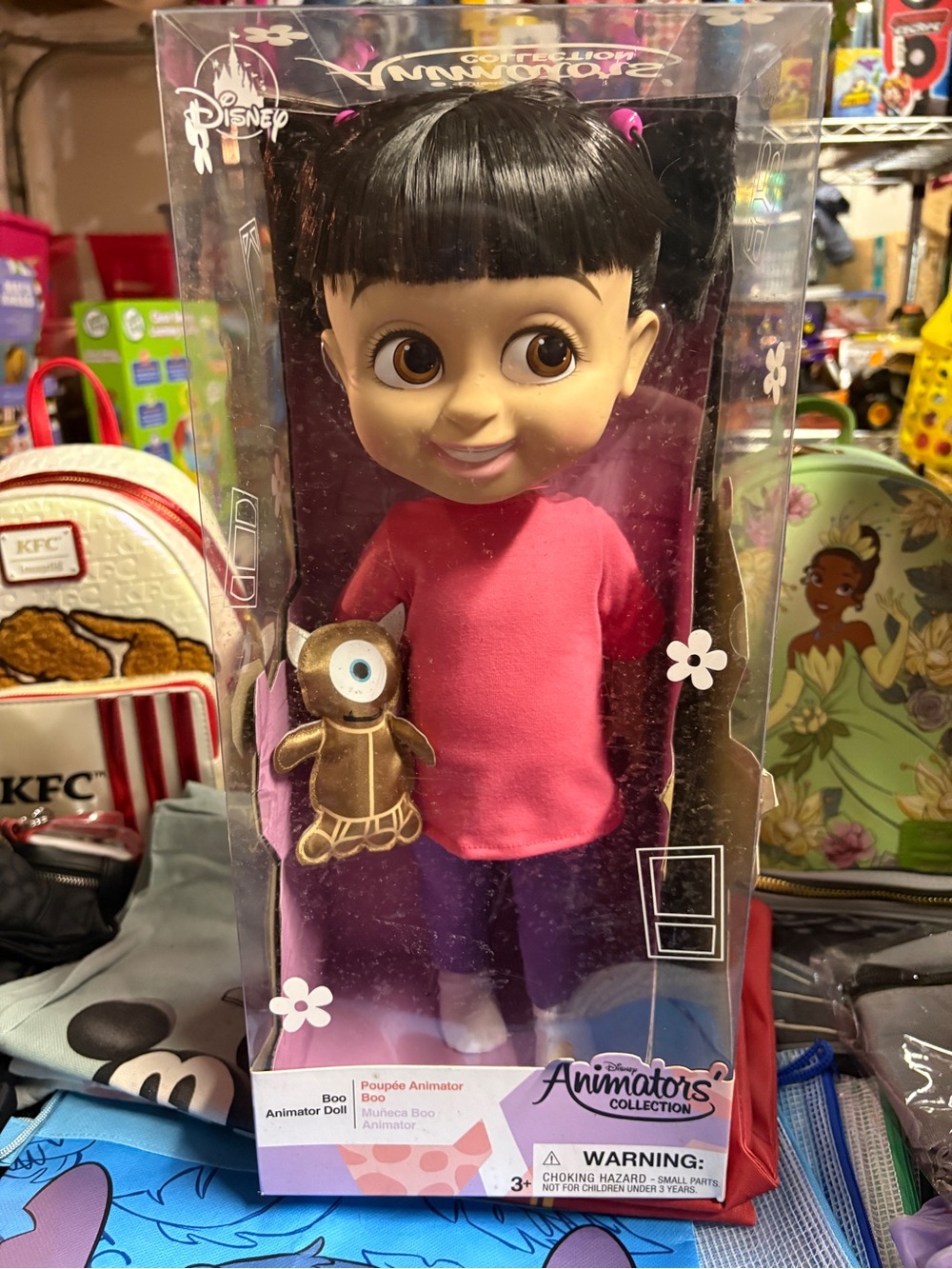 NWT retired Disney Pixar Animators' Collection Boo Doll - Pink & Purple Outfit